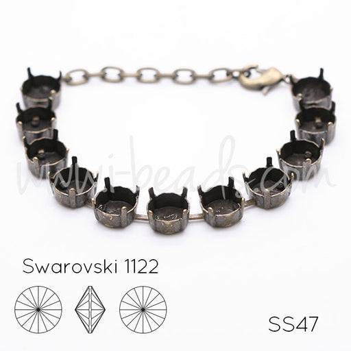 Kaufen Sie Perlen in Deutschland Armbandfassung für 12 Swarovski 1122 Rivoli SS47 Messing (1)