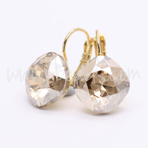 Vertiefte Ohrringfassung für Swarovski 4470 12mm gold-plattiert (2)
