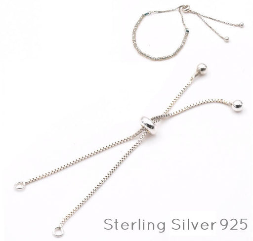 Kaufen Sie Perlen in Deutschland Armband Einstellbare Kette für hochwertiges Sterling SILBER  6.5 cm x 2 (1)