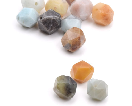 Kaufen Sie Perlen in Deutschland Vieleck, facettiert, Natürlicher Amazonit, 10x9 mm, loch: 1 mm-(3 stuck)