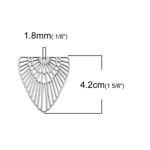 Zink-basierte Charms Dreieck Antik Silber Boho Style (42mm) (1)