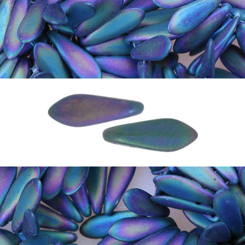 2 Loch Perlen CzechMates Daggers Matte Iris Purple 5x16mm (50)
