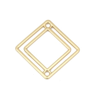 Kaufen Sie Perlen in Deutschland Verbindungsglied und Anhänger quadratisch 20mm Goldmessing (1)