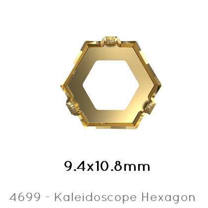 Kaufen Sie Perlen in Deutschland Swarovski 4699/S Kaleidoscope Hexagon  sew on setting GOLD 9,4x10,8mm (1)