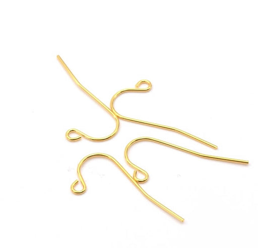 Kaufen Sie Perlen in Deutschland Stahl Haken Ohrringe Gold 24x11.5mm(4)