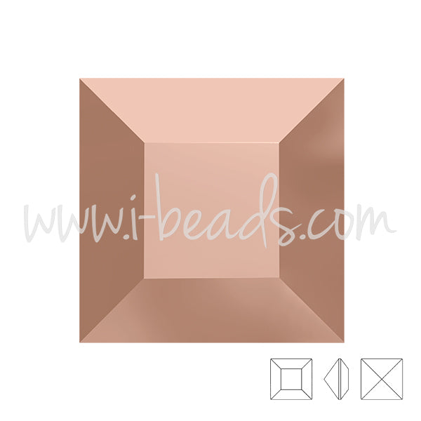 Swarovski Elements 4428 Xilion square crystal rose gold 8mm (1)
