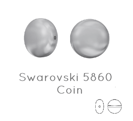 5860 Swarovski coin Grey pearl 10mm 0.7mm (5)