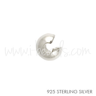 Kaufen Sie Perlen in Deutschland Sterling Silber Quetschperlenabdeckungen 4mm (10)