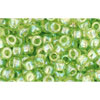 cc164 - Toho rocailles perlen 8/0 transparent rainbow lime green (10g)
