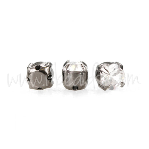 Kaufen Sie Perlen in Deutschland Swarovski chatons montées gun metal brushed SS18 - 4mm crystal (20)