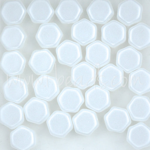 Kaufen Sie Perlen in Deutschland Honeycomb Perlen 6mm pastel white (30)
