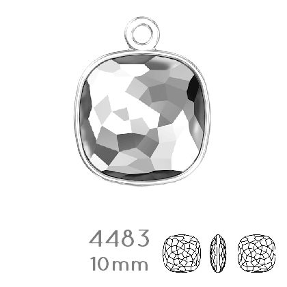 Kaufen Sie Perlen in Deutschland 4483/J Swarovski Fantasy Cushion Fancy Stone Pendant setting Rhodium - 10mm (1)