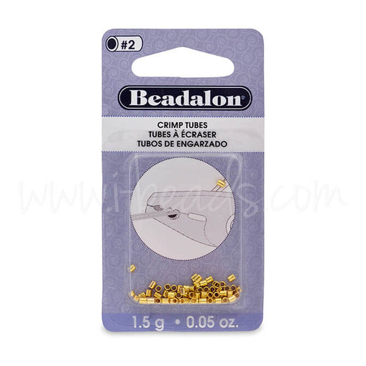 Kaufen Sie Perlen in Deutschland 45 Quetschröhren Goldfarben 1.8mm (1)
