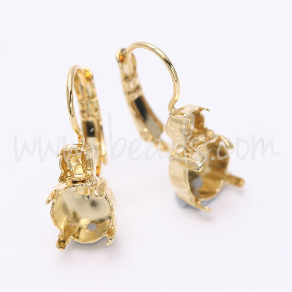 Ohrringfassung für Swarovski 1088 SS39 und 4mm-pp31-SS19  gold-plattiert (2)