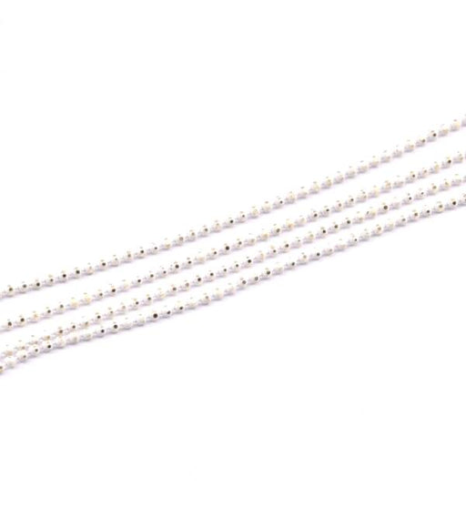 Kaufen Sie Perlen in Deutschland Kugelkette vergoldet und weiss 1.5mm (1m)