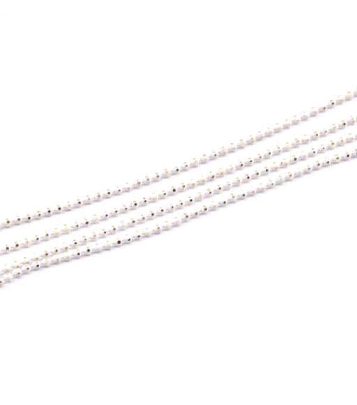 Kaufen Sie Perlen in Deutschland Kugelkette vergoldet und weiss 1.5mm (1m)