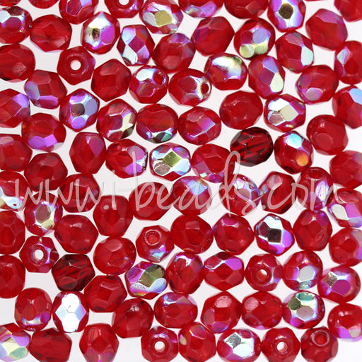 Kaufen Sie Perlen in Deutschland Glasschliffperlen siam ruby ab 4mm (100)