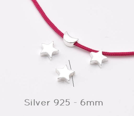 Kaufen Sie Perlen in Deutschland Sterling Silber Stern Anhänger Perle - 6 mm - Loch: 1,2 mm (1)
