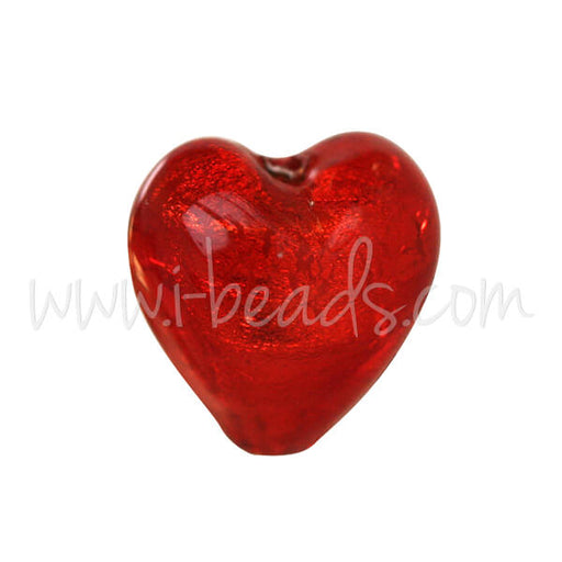 Kaufen Sie Perlen in Deutschland Murano Glasperle Herz Rot und Gold 10mm (1)