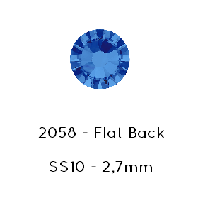 Swarovski Flat Back 2058 SS10 PP21-2.7mm SAPPHIRE foiled (x80)