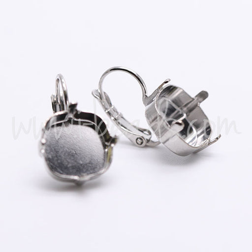 Kaufen Sie Perlen in Deutschland Ohrringfassung für Swarovski 4470 12mm Rhodium (2)
