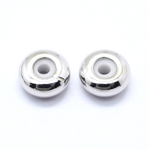 Kaufen Sie Perlen in Deutschland Schiebeperlen, Platin Messing, Perle Verschluss für Ketten, Schnüre oder Bänder 6x4mm - Loch 1mm (2)