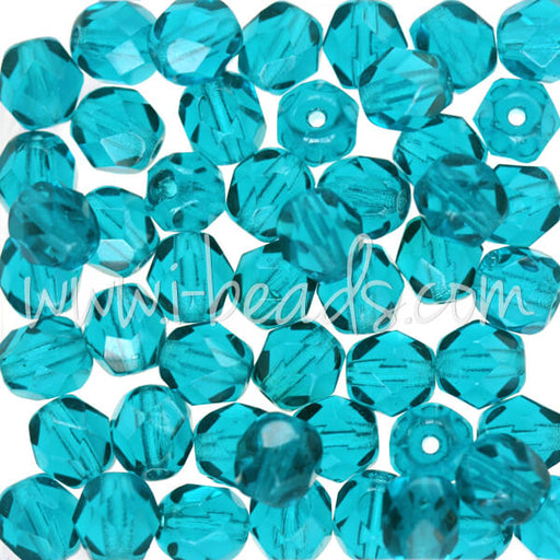 Kaufen Sie Perlen in Deutschland Glasschliffperlen teal 6mm (50)