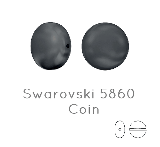 5860 Swarovski coin Black pearl 10mm 0.7mm (5)