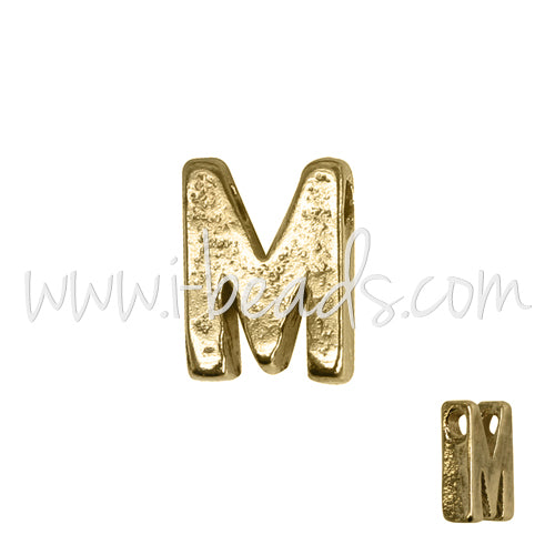 Buchstabenperle M vergoldet 7x6mm (1)