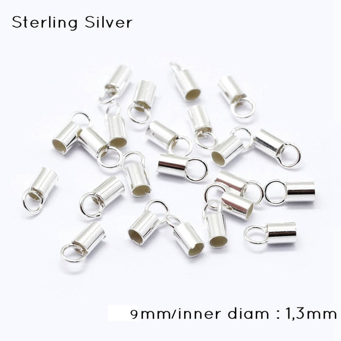 Silberne Schnur oder Kettenende 925 -9mm - Durchmesser int: 1,3mm (2)