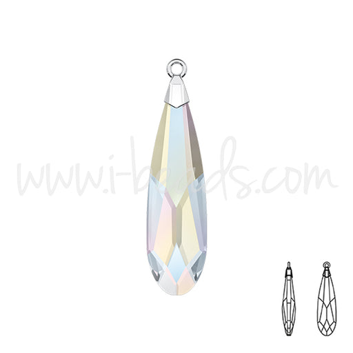 Kaufen Sie Perlen in Deutschland Swarovski 6533 raindrop Anhänger crystal AB rhodium 23mm (1)