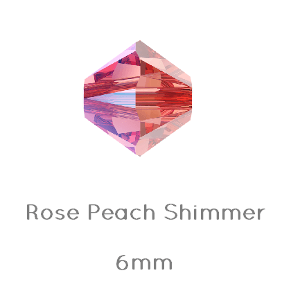 5328 Swarovski xilion bicone Rose Peach SHIMMER 6mm (10)