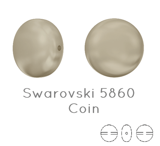 5860 Swarovski coin Platinum pearl 14mm 0.7mm (2)
