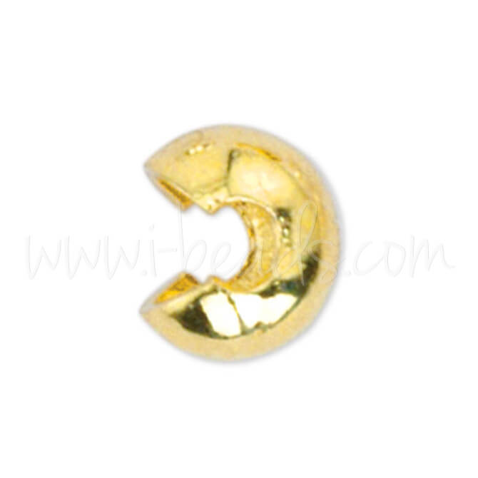 20 Quetschperlenabdeckungen Goldfarben 4mm (1)