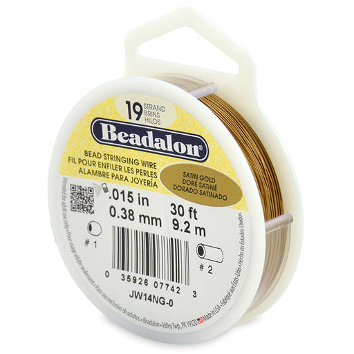 Beadalondraht satin gold 19 stränge draht stärke 0.38mm (1)