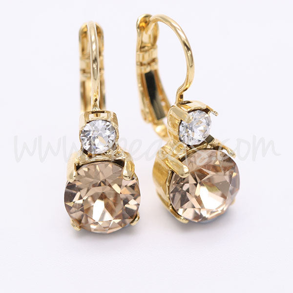 Ohrringfassung für Swarovski 1088 SS39 und 4mm-pp31-SS19  gold-plattiert (2)