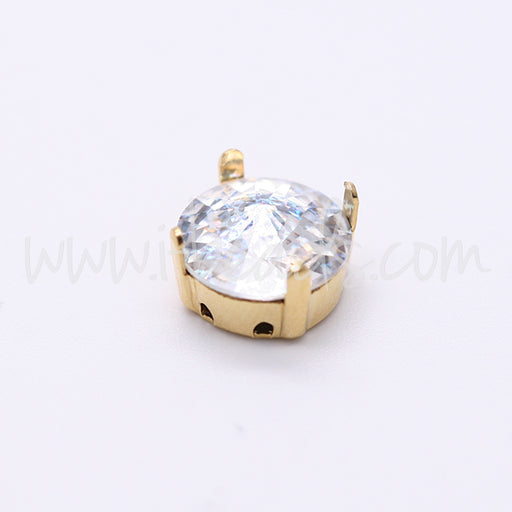 Aufnähfassung für Swarovski 1122 Rivoli SS47 gold-plattiert (2)