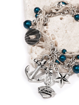 Kaufen Sie Perlen in Deutschland Nautical stern anhänger metall antik versilbert 18mm (1)