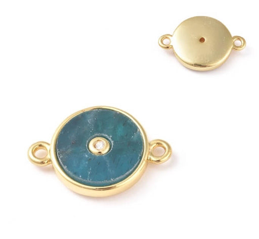 Kaufen Sie Perlen in Deutschland Verbinder Apatit gecrimpt vergoldet 12 mm (1)