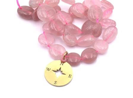 Kaufen Sie Perlen in Deutschland Runde Nugget Perlen Rose quartz 8-12 mm loch 0.8mm (1 strand)