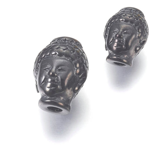 Kaufen Sie Perlen in Deutschland Perlen Bouddha Edelstahl schwarz gunmetal 13mm loch 3mm (1)