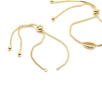 Kaufen Sie Perlen in Deutschland Armband Einstellbare Kette für hochwertiges vergoldetes  11,5 cm x 2 (1)