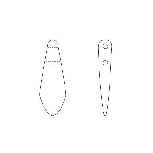 2 Loch Perlen CzechMates Daggers luster opaque amethyst 5x16mm (50)
