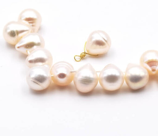 Kaufen Sie Perlen in Deutschland Süßwasserperle weiße Birnenform 8x7mm (2)
