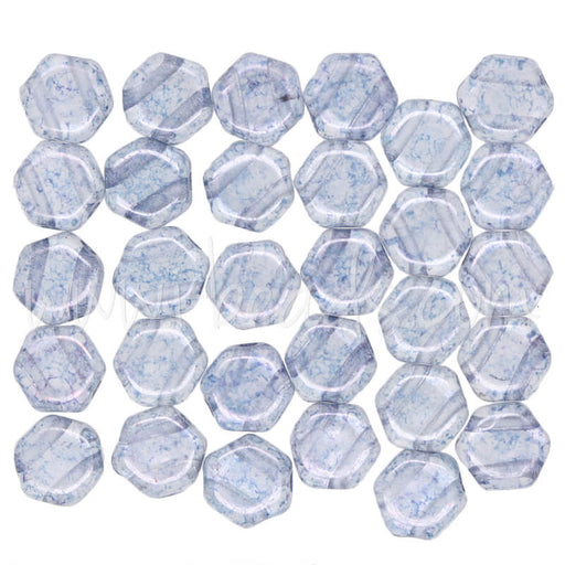 Kaufen Sie Perlen in Deutschland Honeycomb Perlen 6mm transparent blue luster (30)