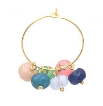 Kaufen Sie Perlen in Deutschland Charms perlen Jade Nature farbe ERDBEERE 8 mm + Ring vergoldet (2 stuck)