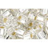 cc21 - Toho cube perlen 4mm silver lined crystal (10g)