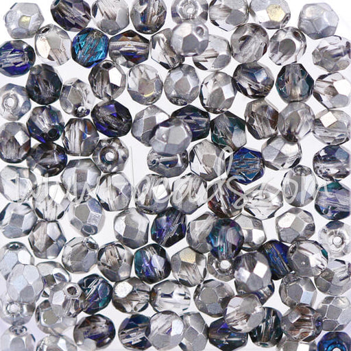 Kaufen Sie Perlen in Deutschland Glasschliffperlen silver blue crystal 4mm (100)