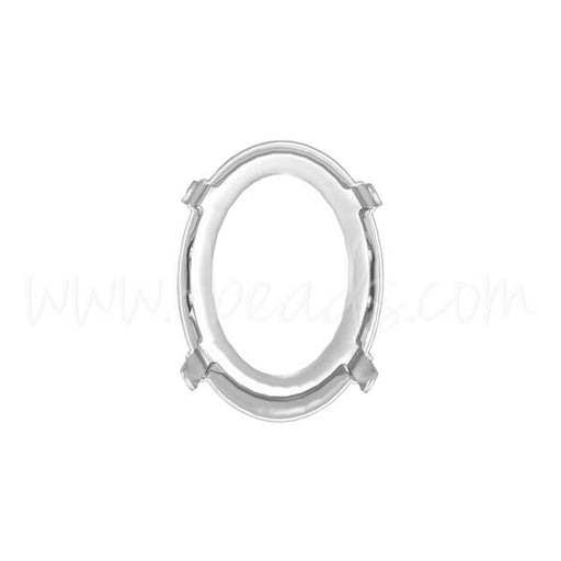 Kaufen Sie Perlen in Deutschland Swarovski Fassung für 4122 Oval Rivoli 8x6mm Rhodium (1)