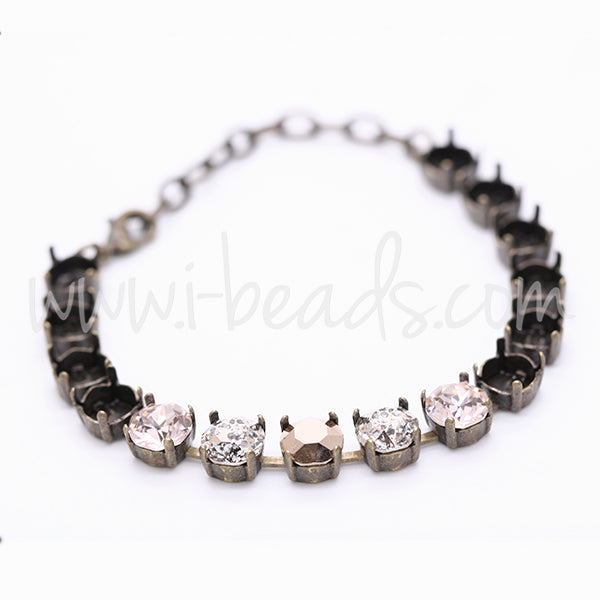 Armbandfassung für 15 Swarovski 1088 SS39 Messing (1)